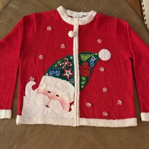 Women’s Christmas Festive Red Santa Sweater Size 16